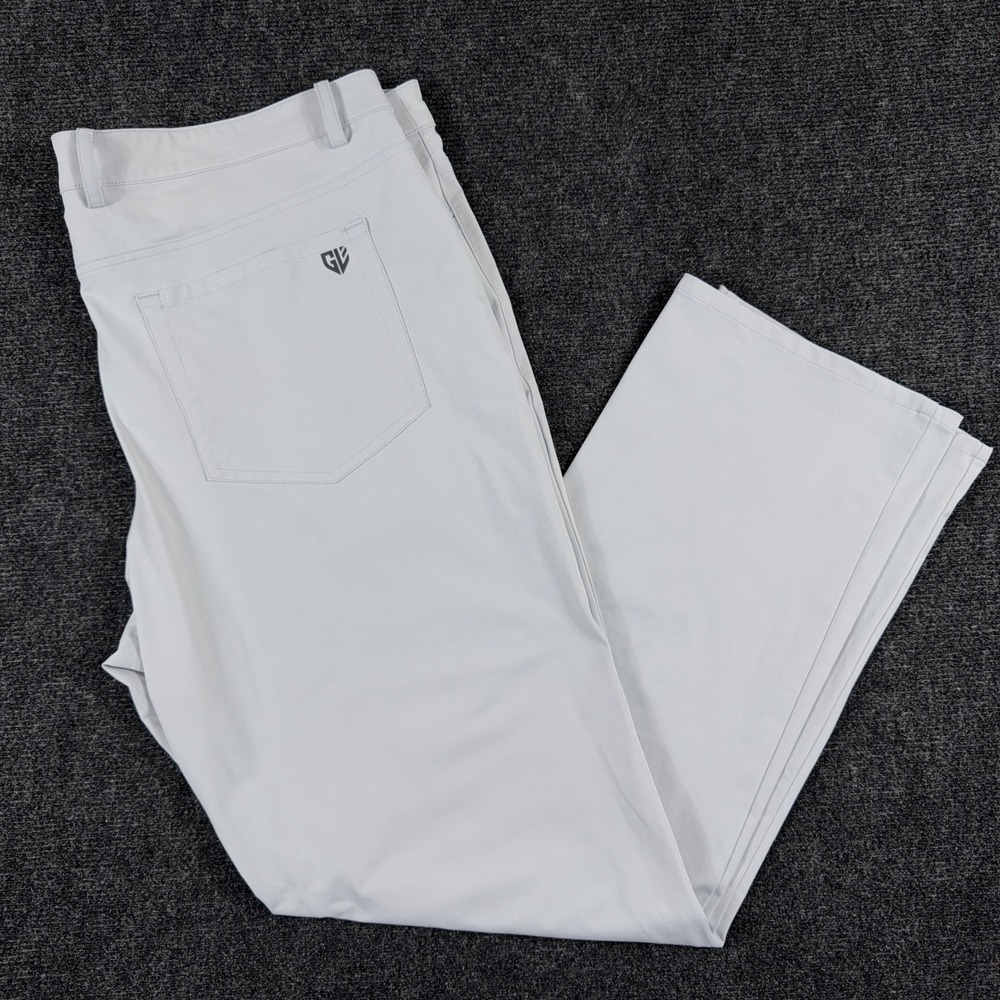 Graham Luxe Emerson Performance Golf Pants 100% Polyester‎ 40x32 Light Gray Mens